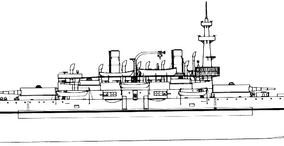 Боевой корабль USS BB-1 Indiana 1892 ([Battleship) - чертежи, габариты, рисунки